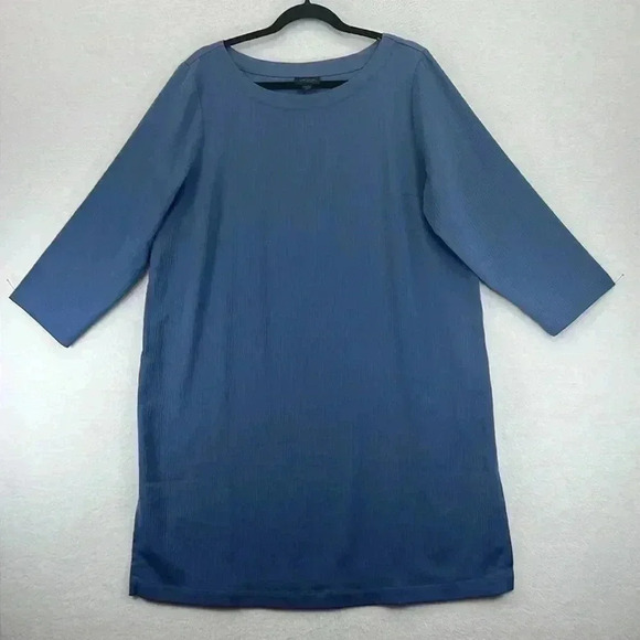 J. Jill Wearever Collection Shift Tunic Dress Top Sz Large Tall Blue Knee Length - Picture 1 of 11